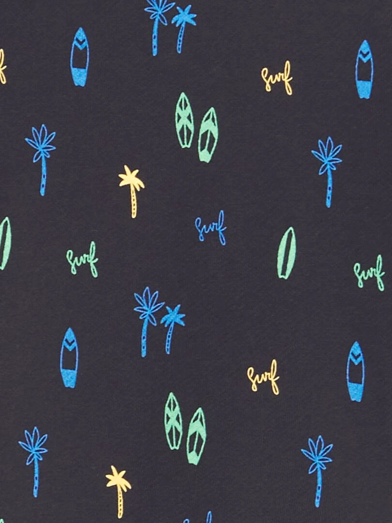 Sweat imprimé en french terry   Noir marine