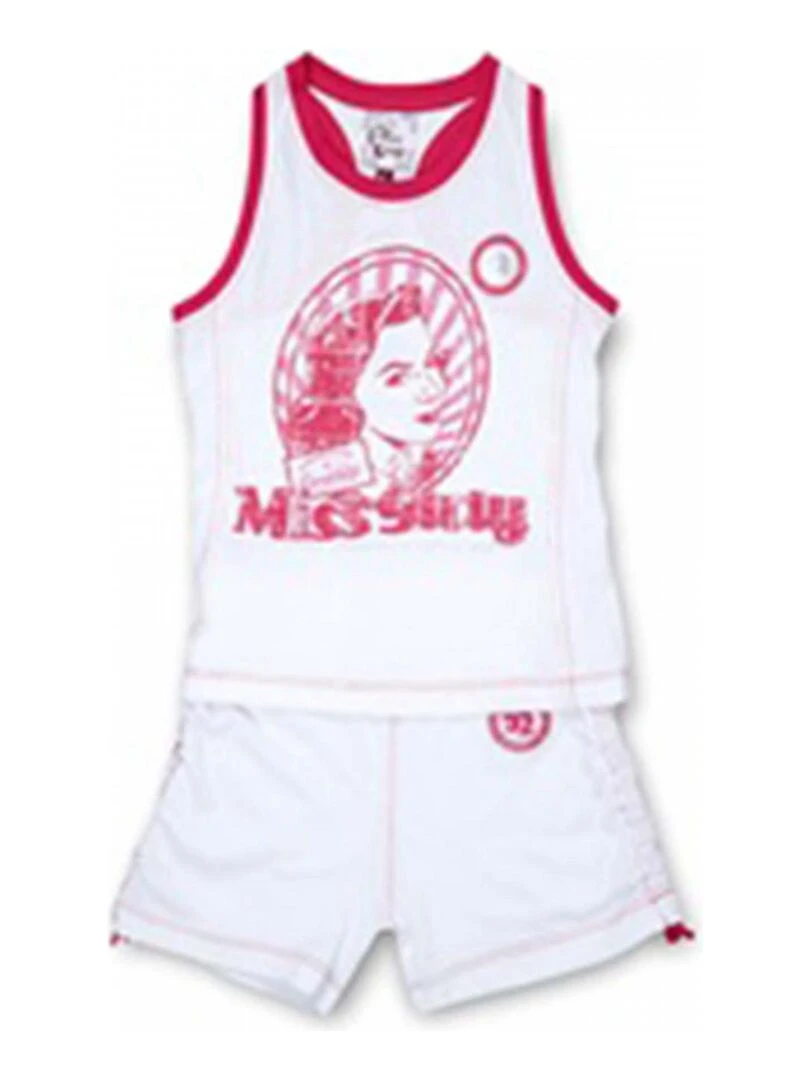 Ensemble Short et Débardeur fille FLIZEP MISS GIRLY Rose fushia