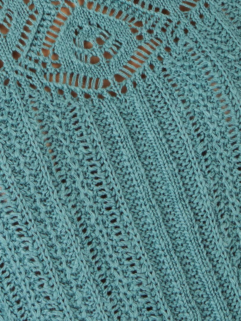 Pull effet crochet   Damart   Vert anis