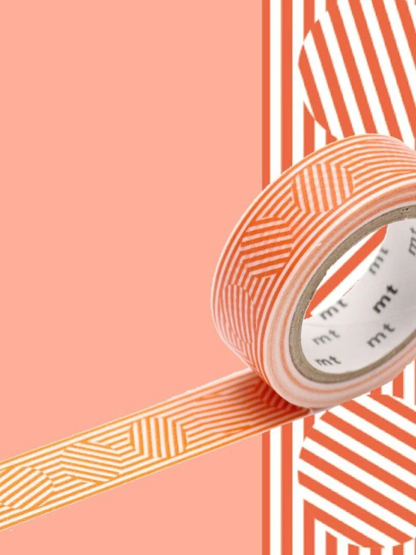 Masking tape lignes et cercles Orange 1 5 cm x 7 m N/A