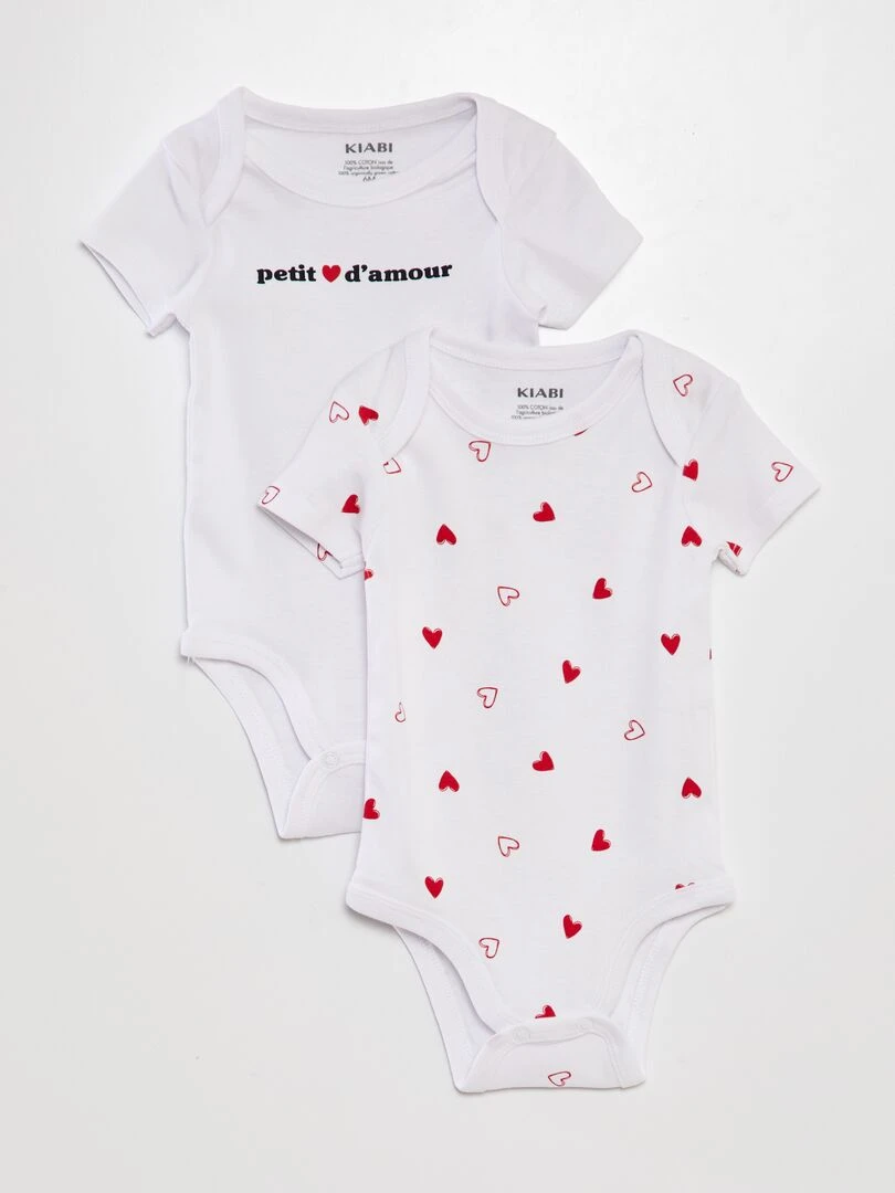 Lot de 2 bodies imprimés Blanc