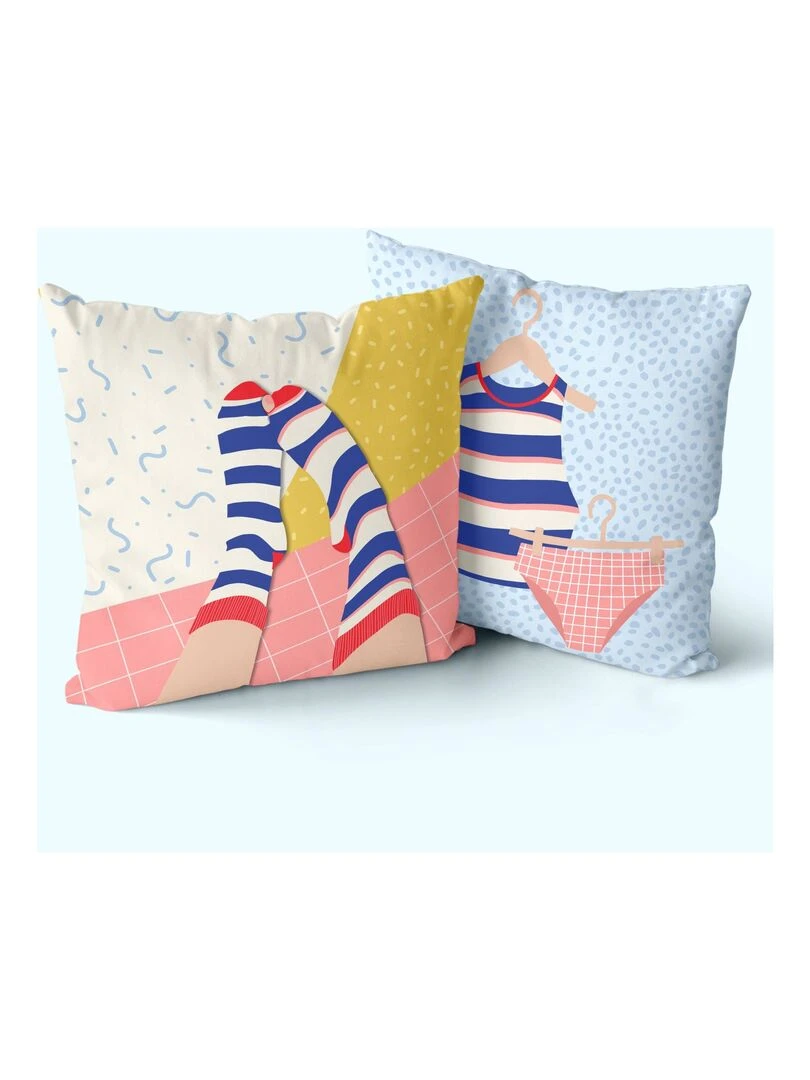 Housse de coussin décoratif Hole sock "Happyfriday"   Blanc