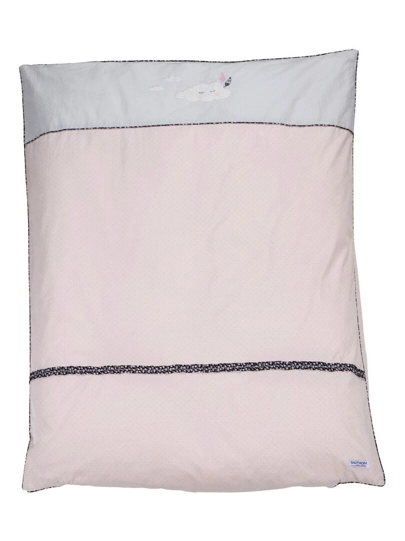 Housse de couette 100x135cm et taie en coton rose SAUTHON Rose