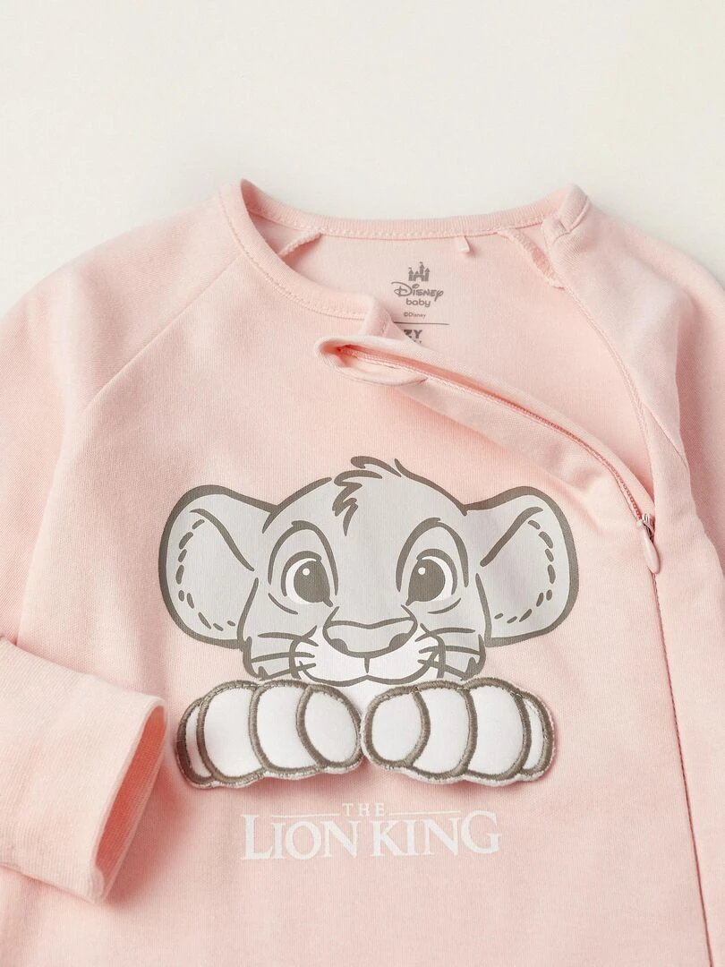 Grenouillère en coton avec des pattes en 3D pour bébé fille 'Lion King' DISNEY CLASSICS Rose