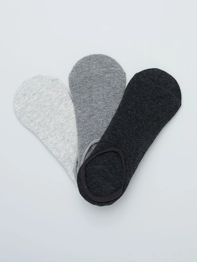 Lot de 3 socquettes Blanc/gris/noir
