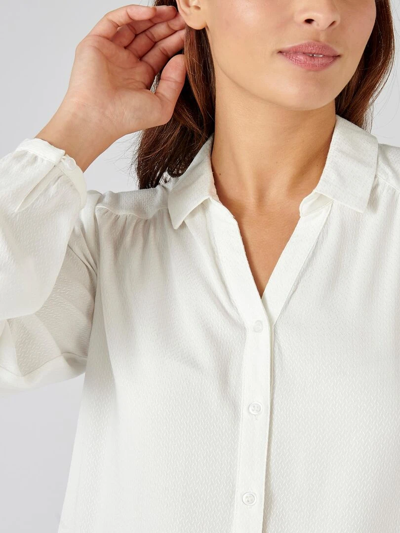 Chemisier *fibre pure viscose Lenzing(TM) EcoVero(TM)   Damart   Blanc cassé