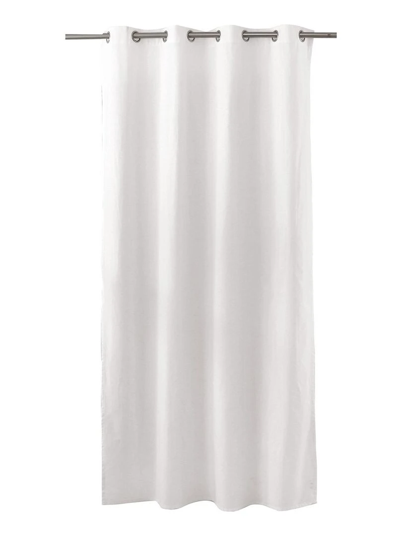 Rideau coloré en pur coton 8 œillets Blanc