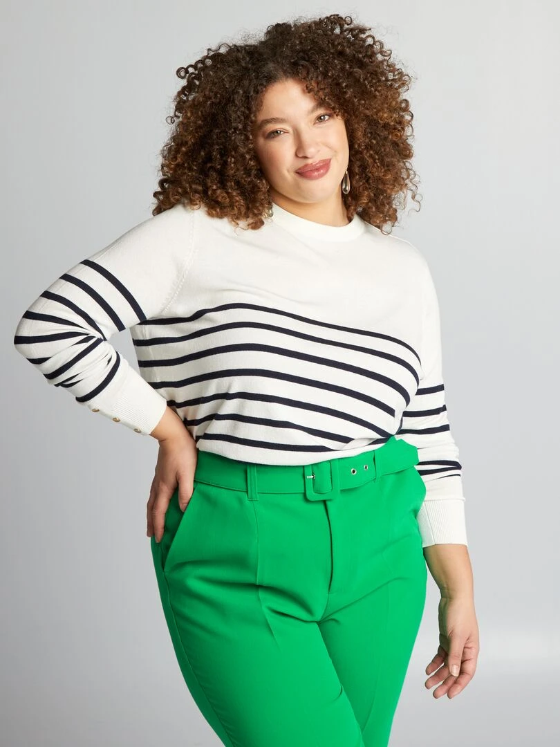 Pull en maille douce ultra stretch Blanc