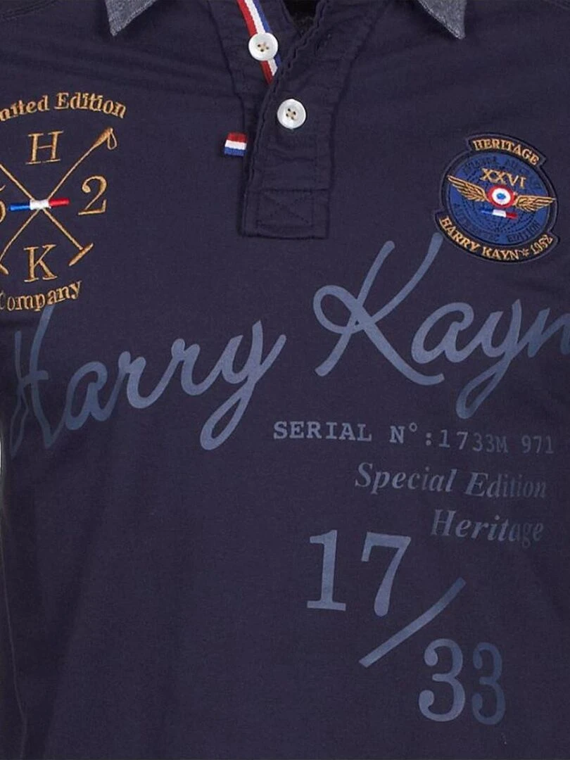 Polo manches longues garçon ECAZBI   HARRY KAYN   Bleu marine