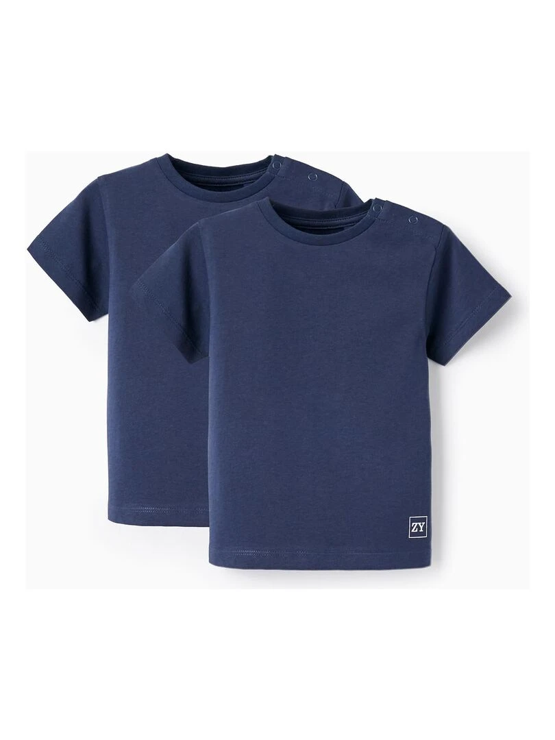 Pack 2 T shirts à manches courtes pour bébé garçon manches courtes MAXI NATURE Bleu foncé