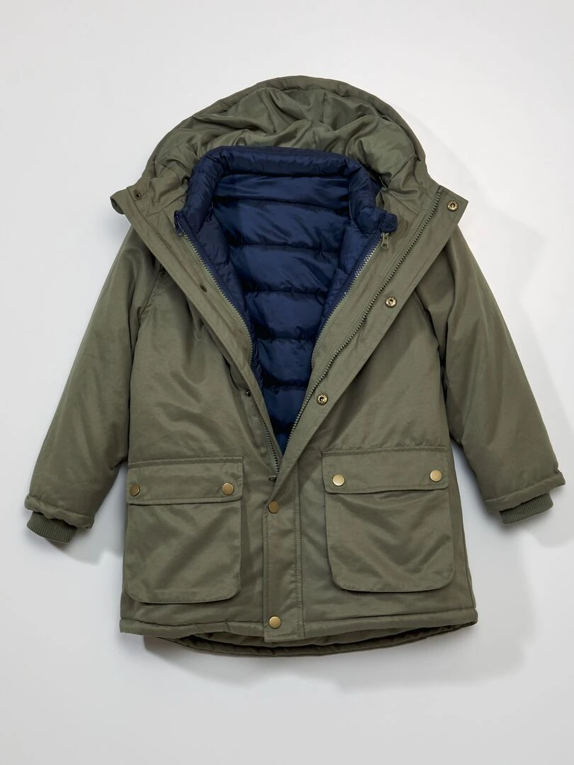 Parka + doudoune 3 en 1 Kaki