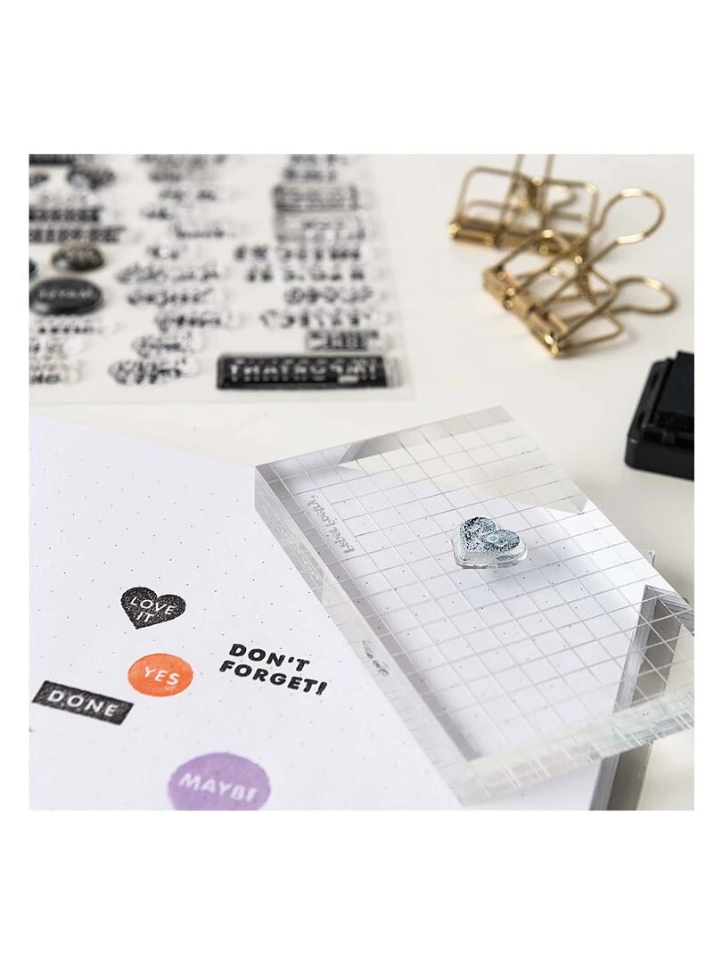 Bloc acrylique tampons transparents bullet journal N/A