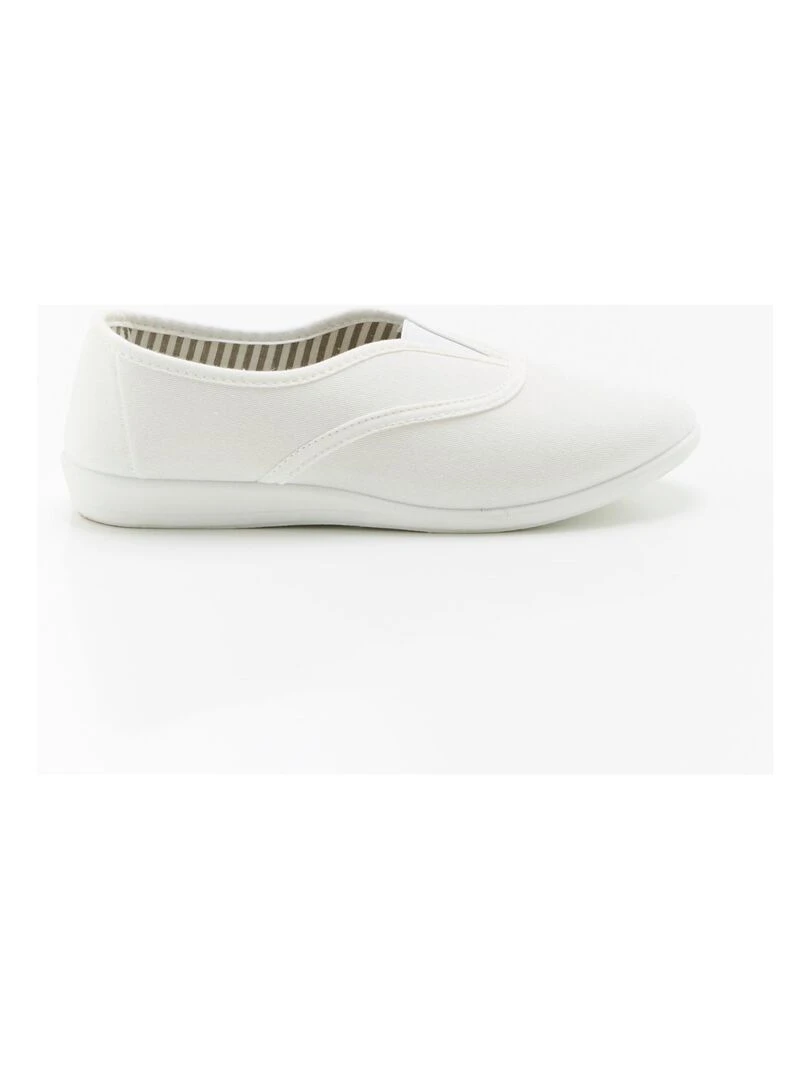 Ballerines d'intérieur en toile   Damart   Blanc