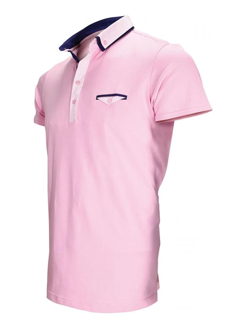 Polo double col JOHN   Rose