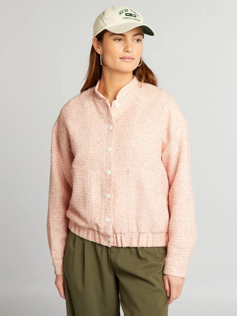 Blouson en tweed   Rose