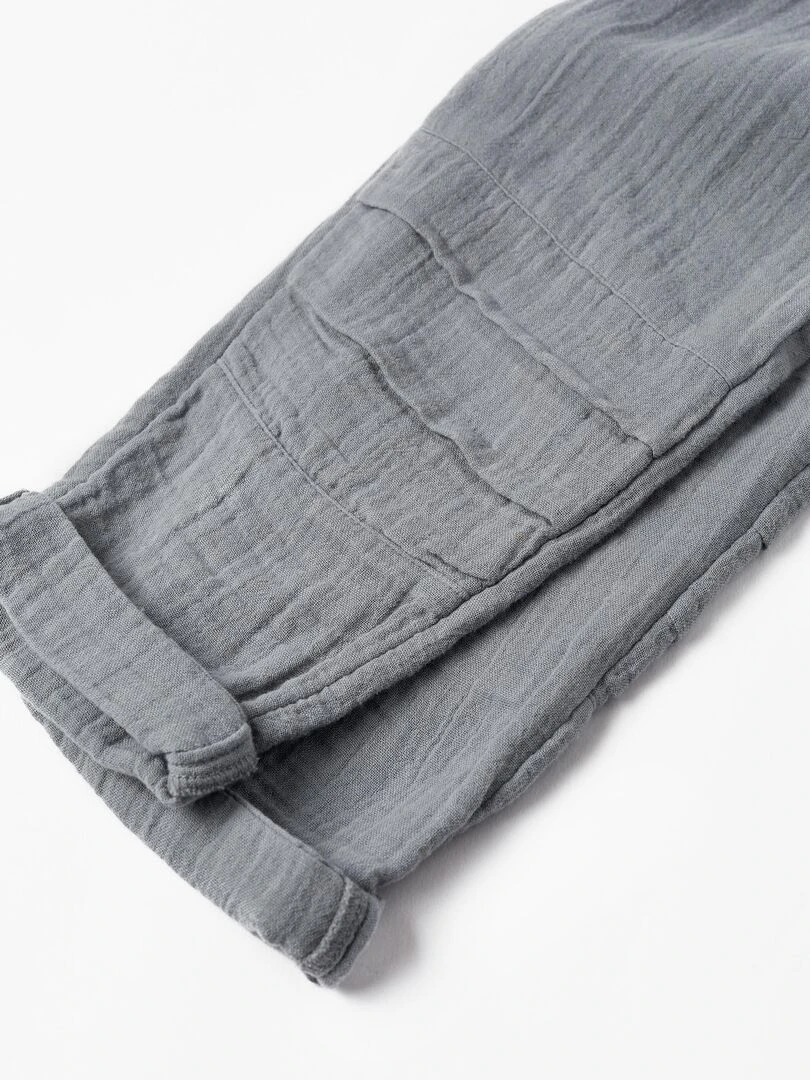 Pantalon en mousseline de coton pour bébé garçon  SICILIAN DAYS   Bleu clair