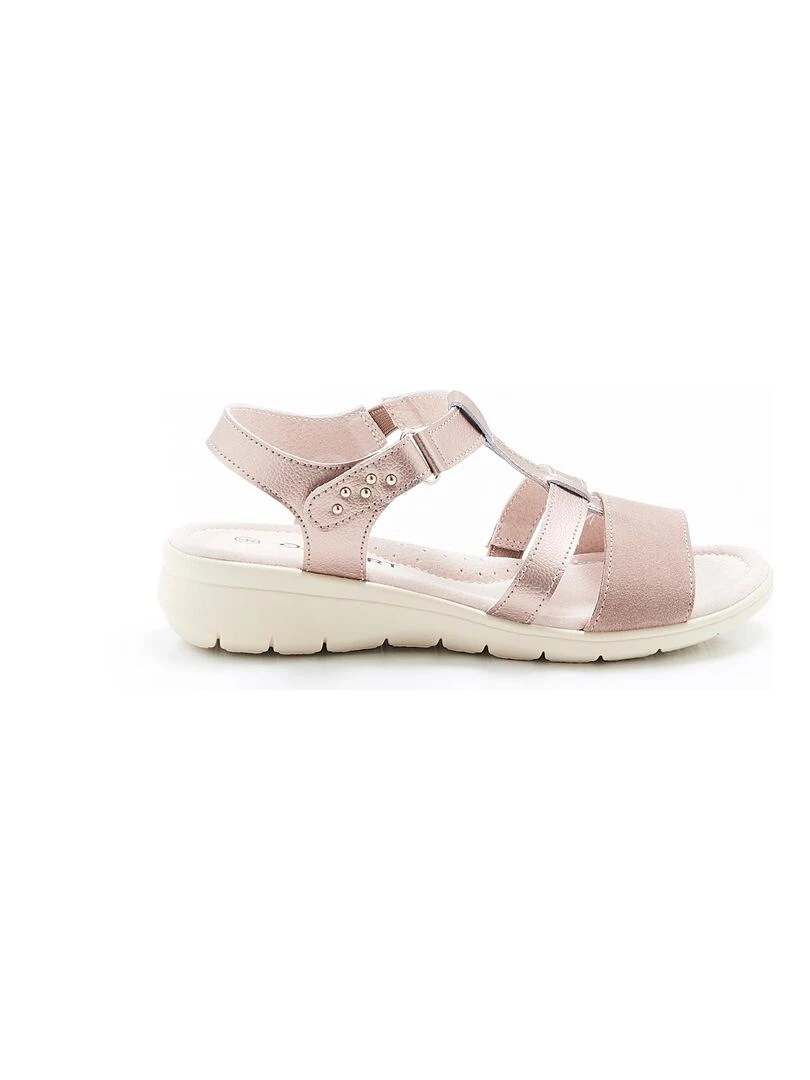 Sandales bi matières   Damart   Or rose