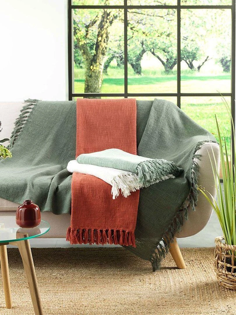 Plaid Zamina Beige clair