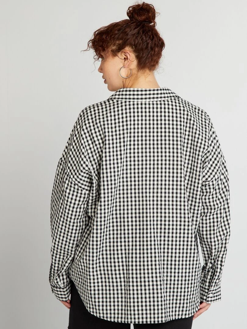 Chemise à carreaux vichy   Noir