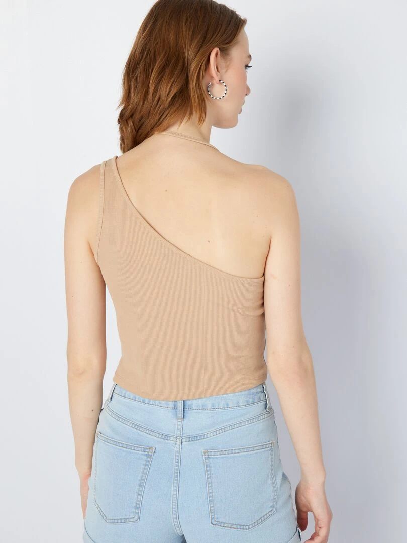 Débardeur à bretelles asymétriques   Beige