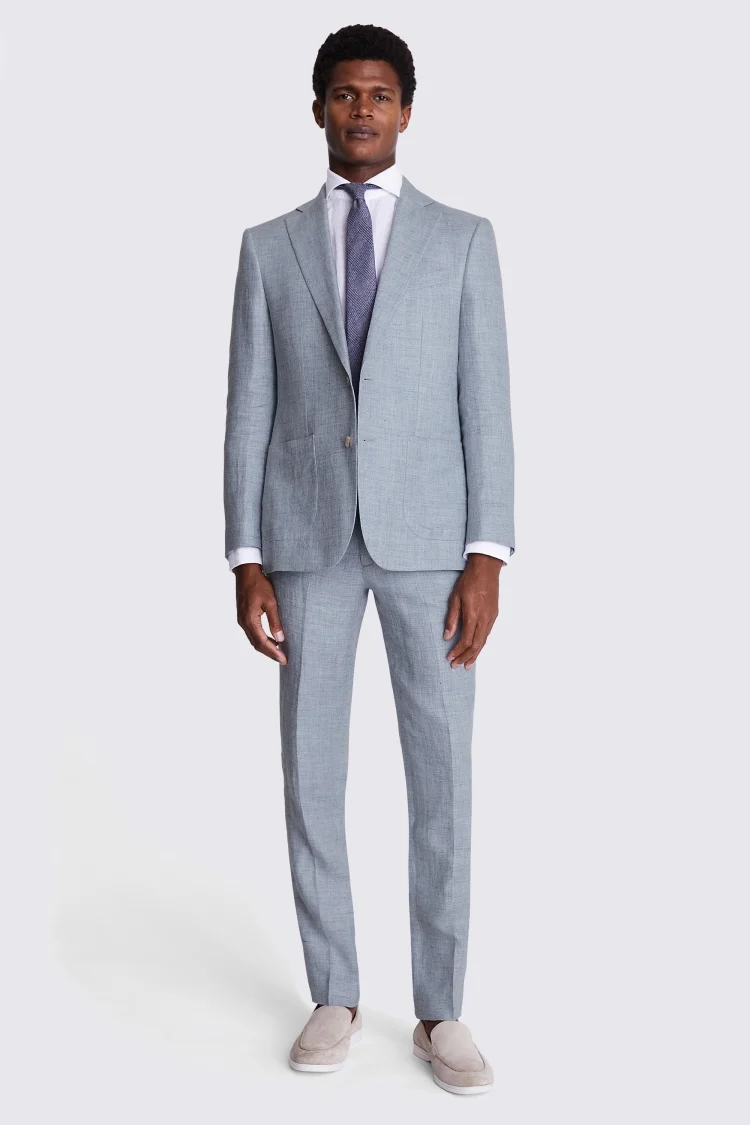 Slim Fit Oatmeal Linen Jacket   Buy Online at Moss