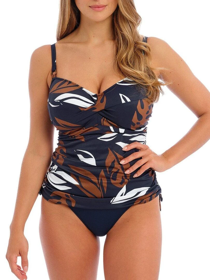 Haut de maillot tankini twisté à armatures Lake orta Bleu