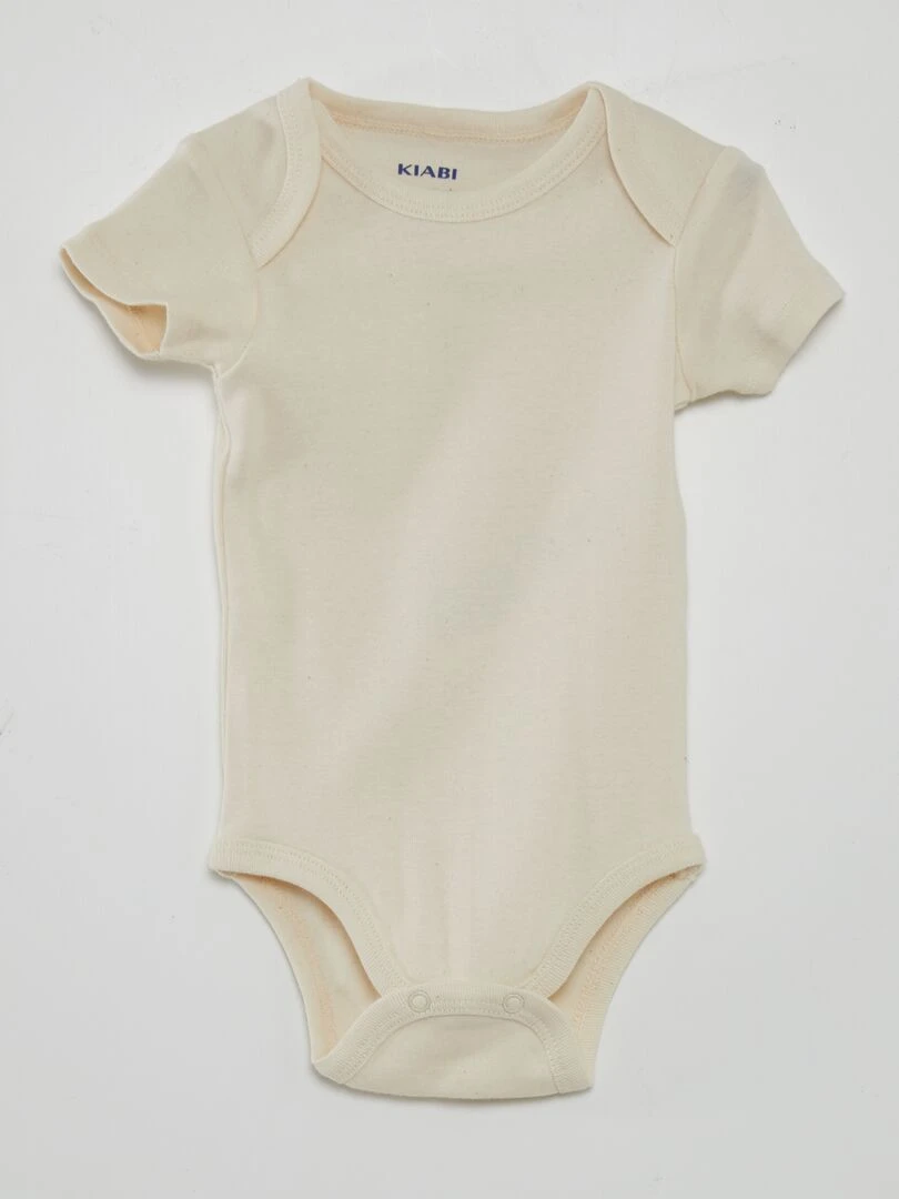 7 bodies unis + pochon de rangement   Beige