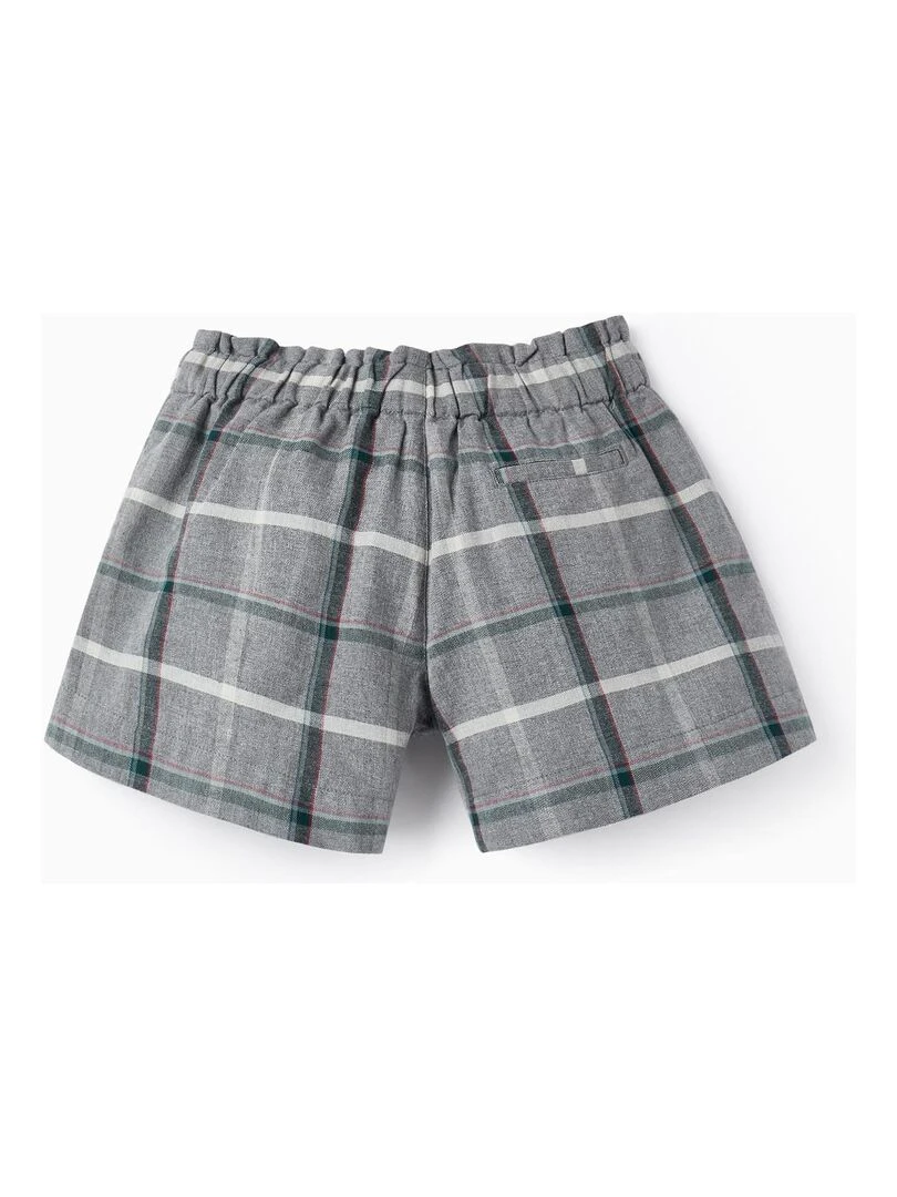 Shorts Paperbag à carreaux pour fille ROYALS OFF DUTY Gris clair