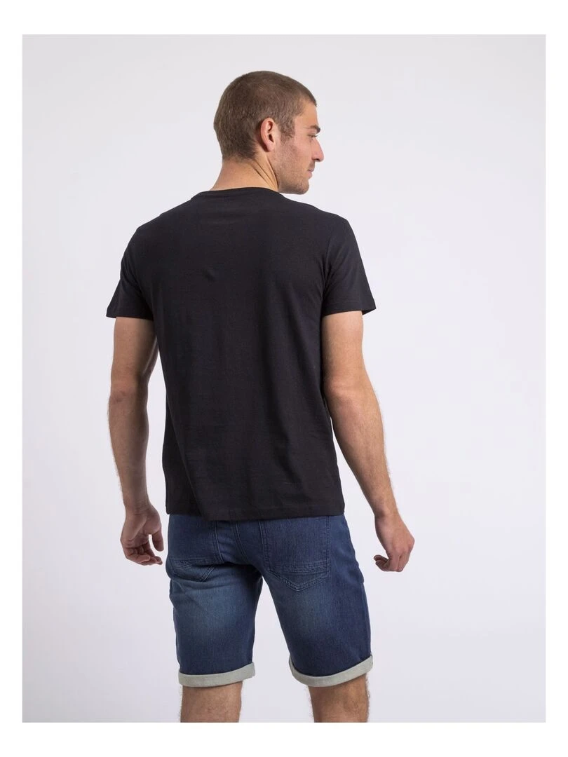 T shirt col rond NIXIROCK Noir