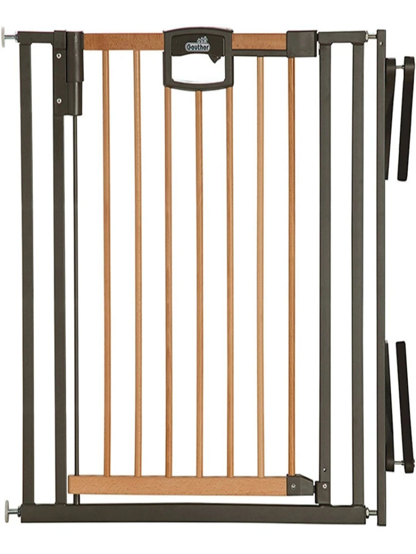 Barrière Easy Lock Wood Plus Avec Adaptateur Escalier (84 À 92 Cm) Beige