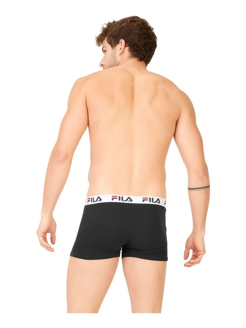 Lot de 4 Boxers Coton homme FU5016 Uni Fila   Gris Noir