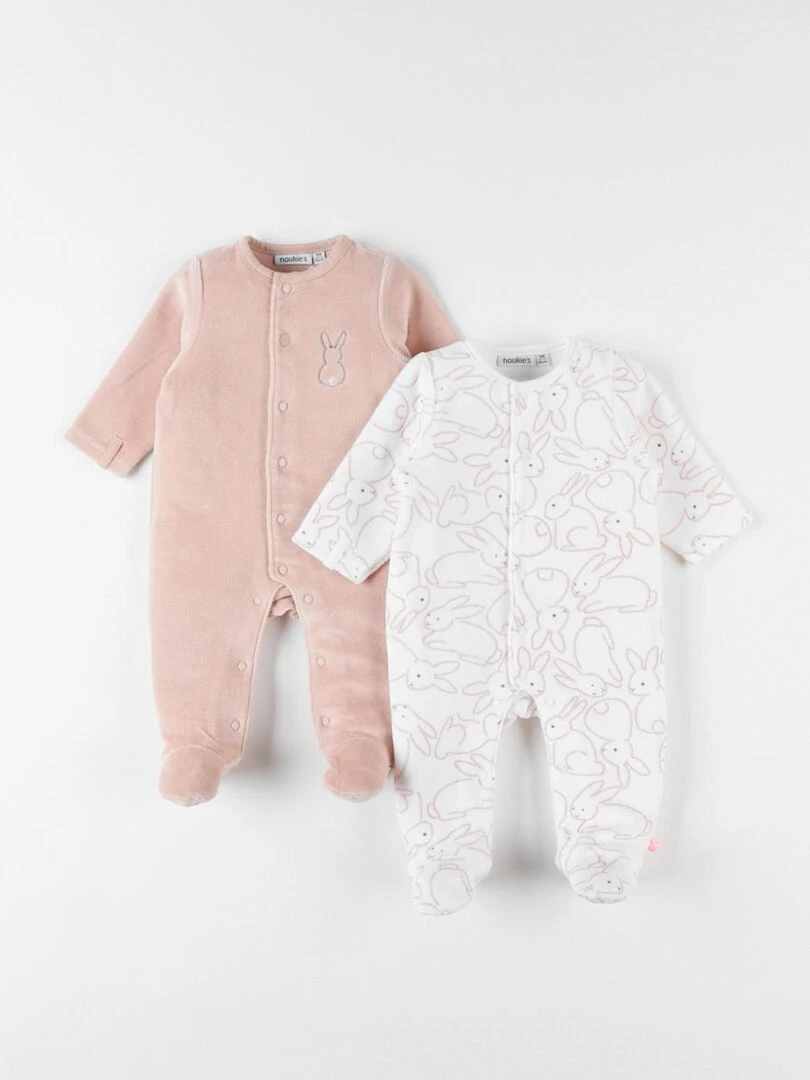 Set de 2 pyjamas dors bien en velours Noukie's Multicolore