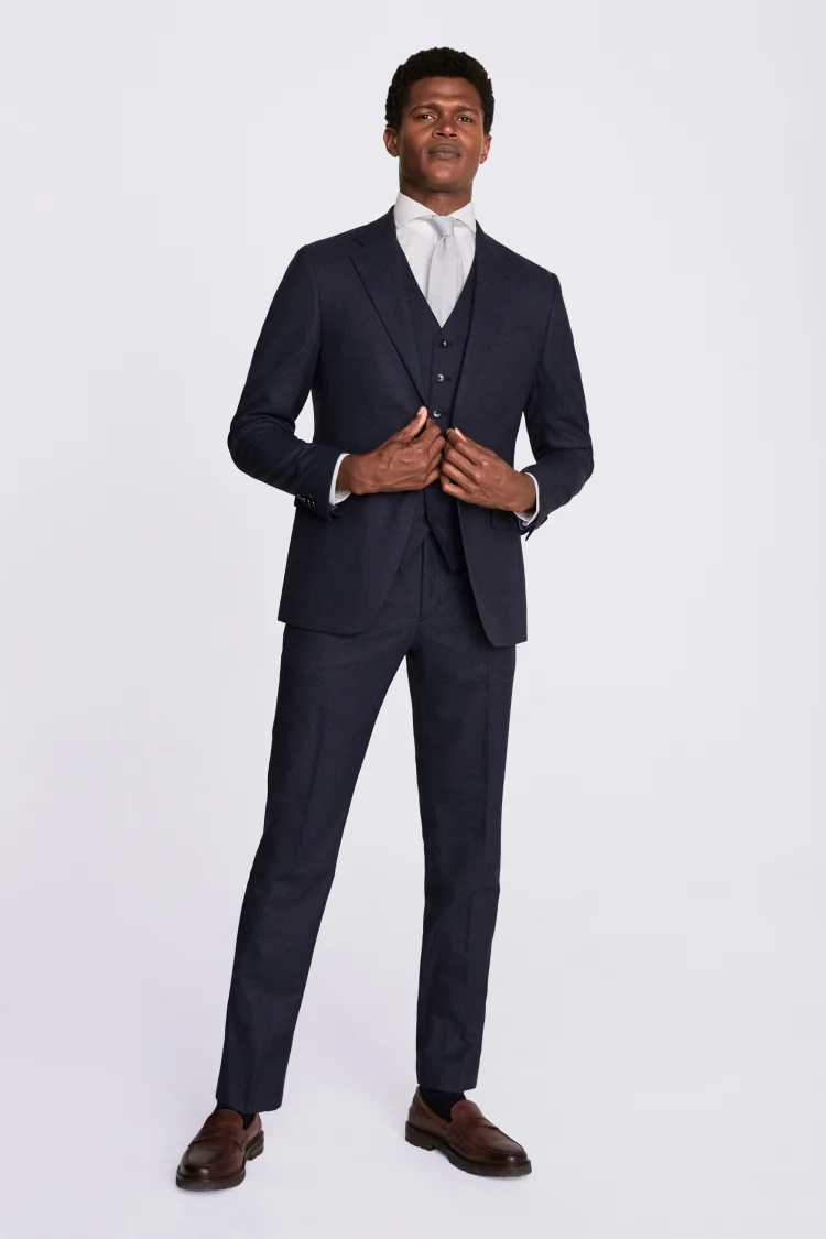 Italian Slim Fit Royal Blue Flannel Jacket   Buy Online at Moss