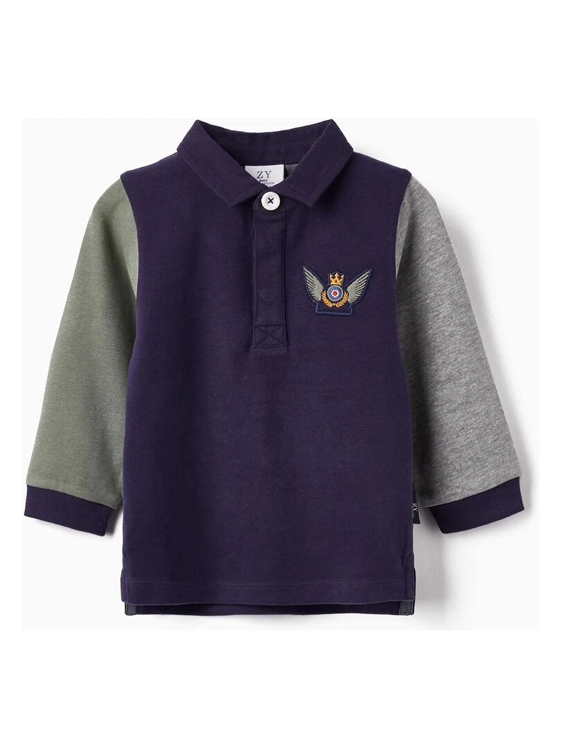 Polo à Manches Longues en Coton pour Bébé Garçon manches longues ROYALS OFF DUTY Bleu foncé