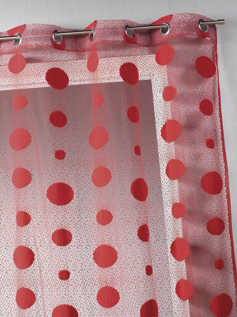 Voilage en maille Effet éponge et filet Rouge