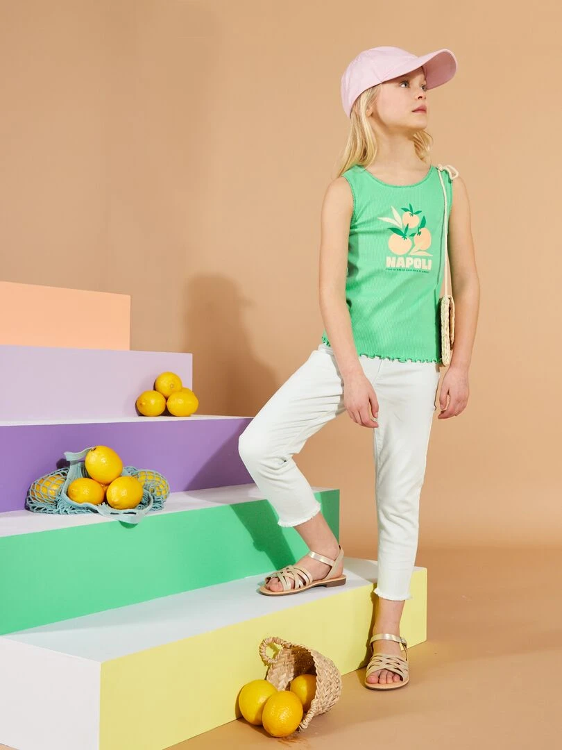 Pantacourt skinny à taille haute Bleu pastel