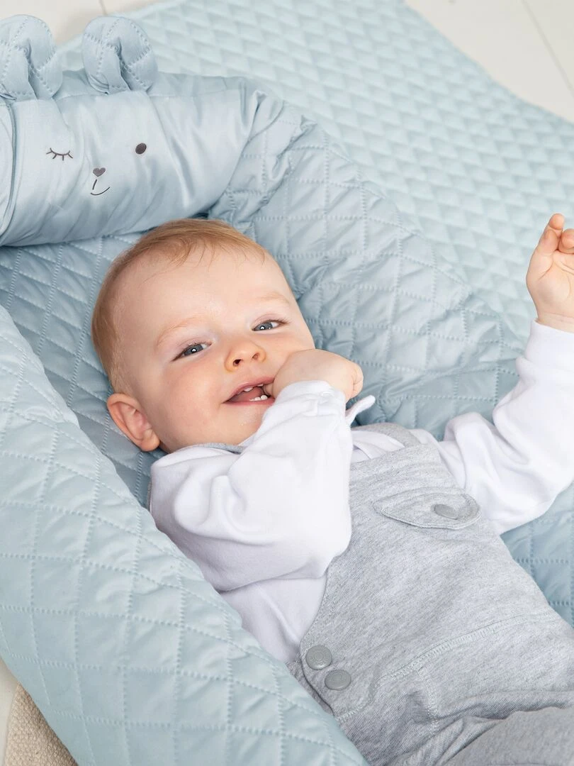 ROBA Nid d'Ange "roba Style"   Nid Douillet avec Visage d'Ours "Benny"   Bleu Clair   Bleu ciel