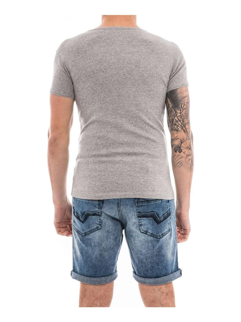 T shirt coton organique WORKAWAY   Gris chiné