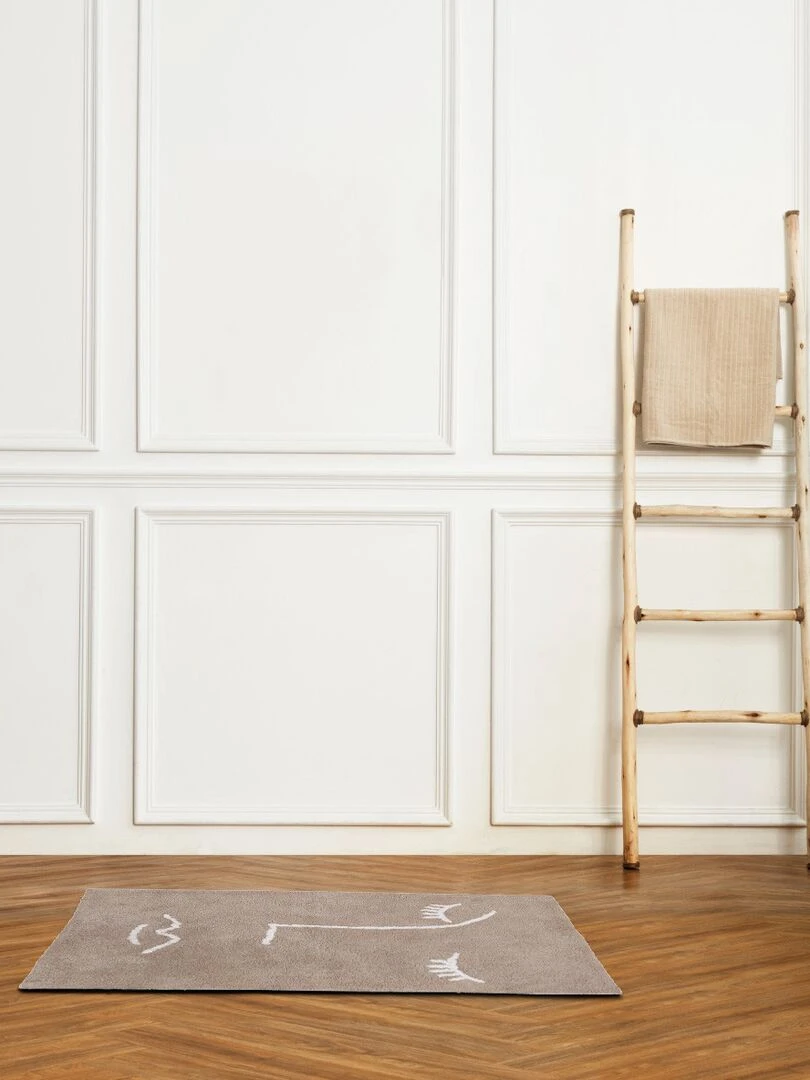 Guy Levasseur   Tapis de bain en coton fantaisie taupe   Gris taupe