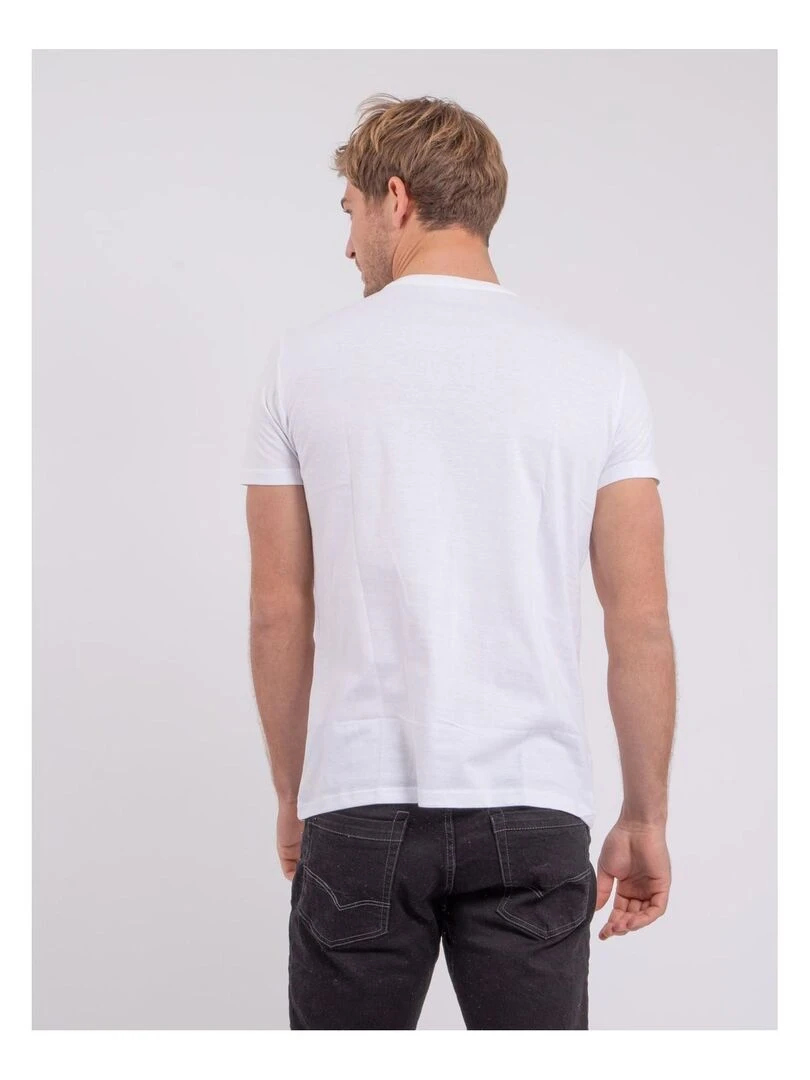 T shirt manches courtes col rond pur coton NOBLAKE Blanc