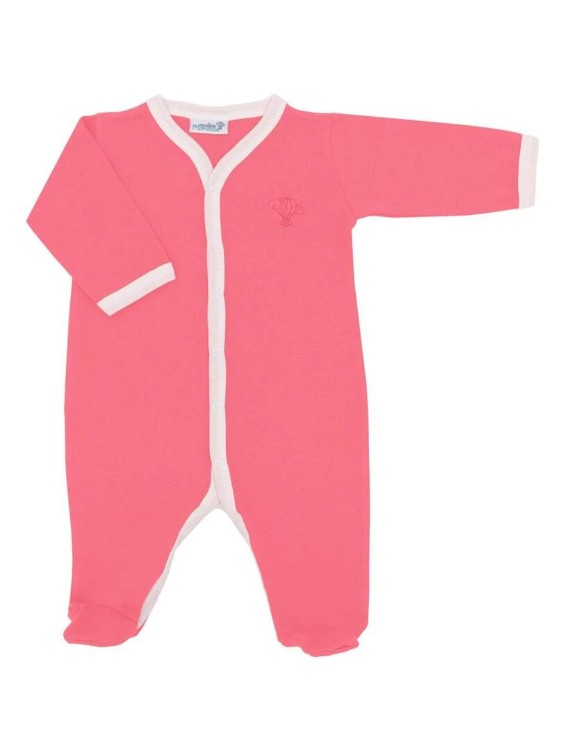 Pyjama été léger 100% coton biologique 1 à 6 mois Rouge