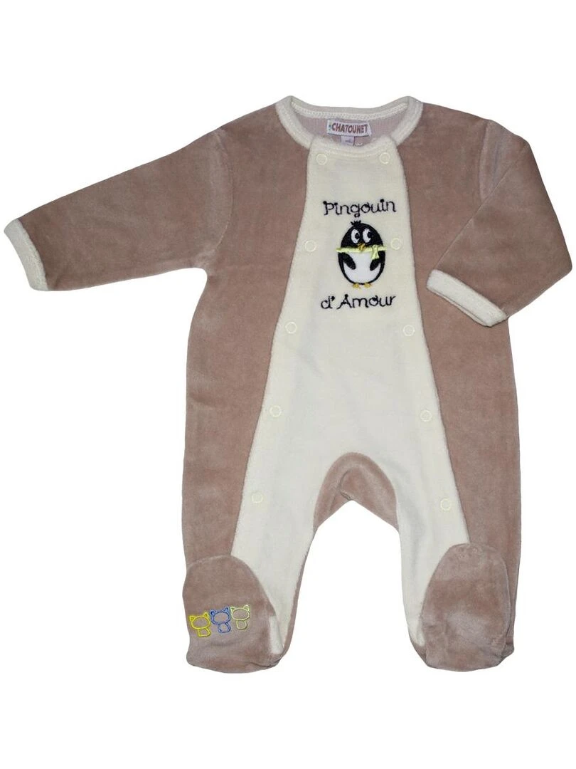 Pyjama "FAMILLE PINGOUIN" LES CHATOUNETS Ecru