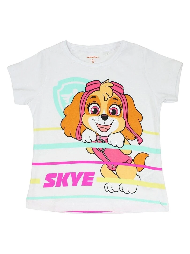 Paw Patrol   Ensemble T shirt short fille Imprimé La Pat' Patrouille   Rose fushia