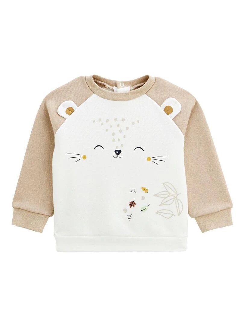 Ensemble sweat et pantalon bébé mixte Noisette Ecru