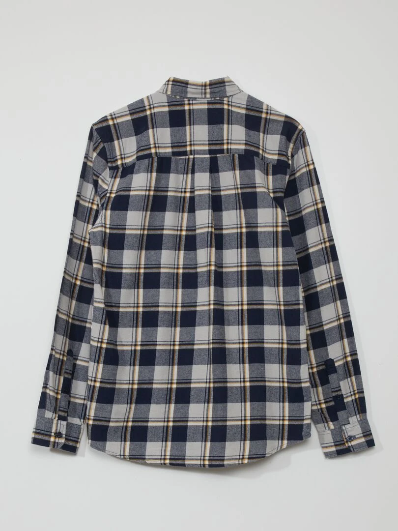 Chemise en flanelle à carreaux Bleu/jaune