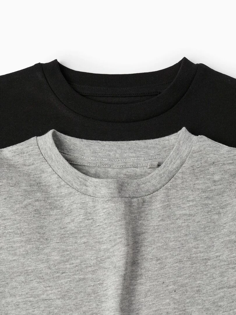 Pack 2 T shirts à manches courtes pour garçon manches courtes   Noir