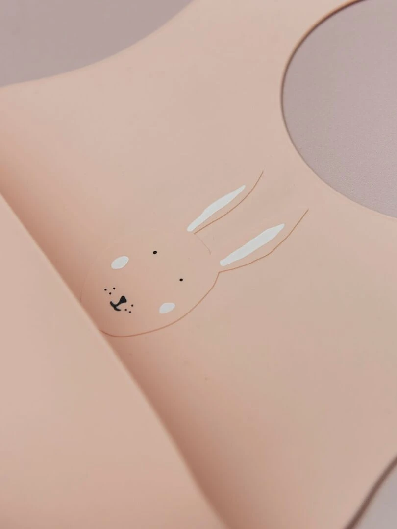 Lot de 2 bavoirs en silicone Mrs Rabbit Rose