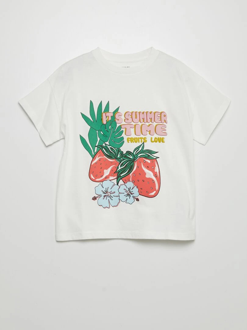 T shirt imprimé 'fruits' Blanc