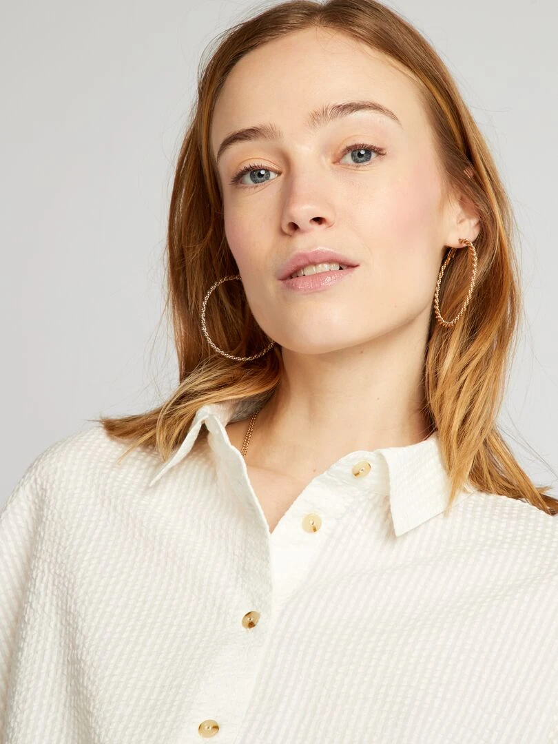 Chemise courte à emmanchures descendues   blanc