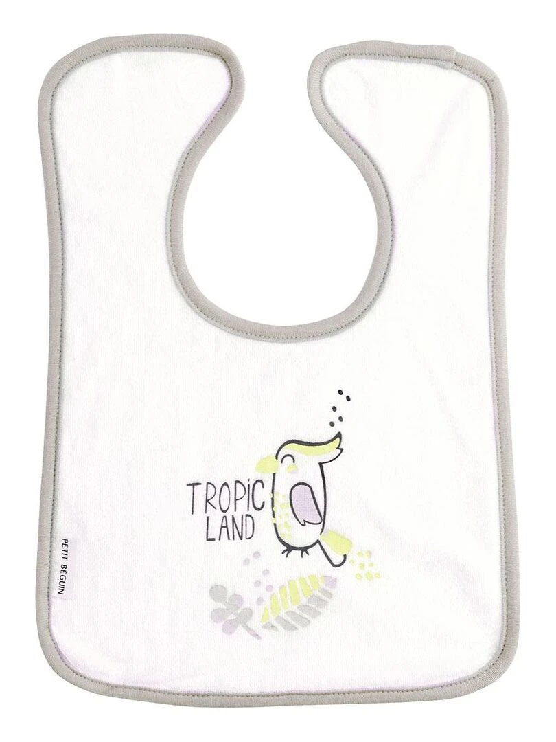 Lot de 3 bavoirs bébé mixte Tropicland   Ecru